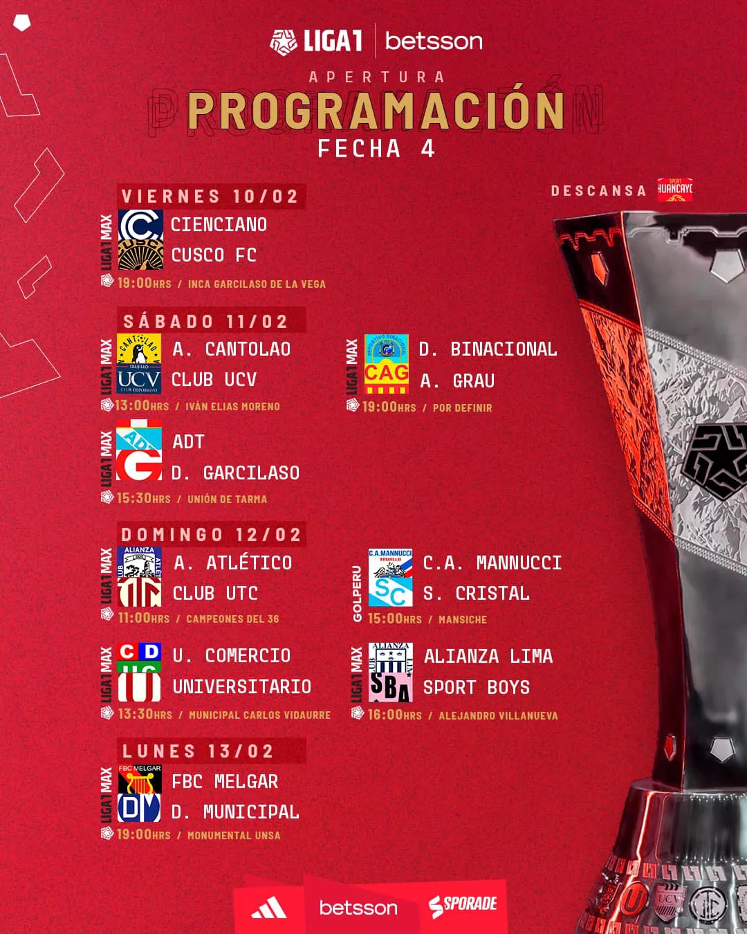 fixture de la fecha 4 torneo apertura