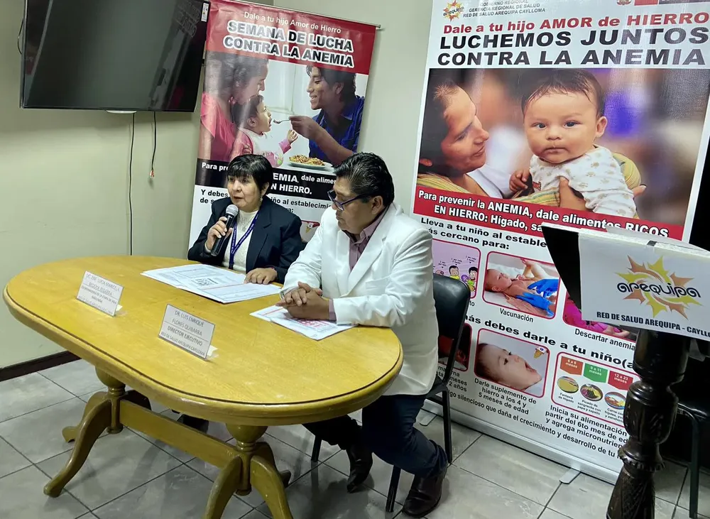 RED DE SALUD AREQUIPA CAYLLOMA ANUNCIA LA SEGUNDA SEMANA DE LUCHA CONTRA LA ANEMIA PARA PROMOVER LA SALUD INFANTIL