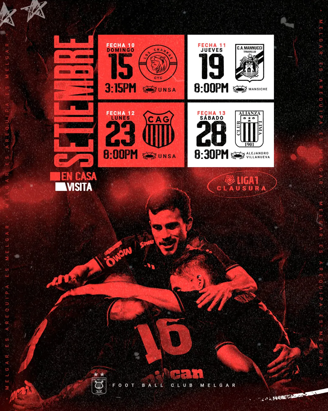 fixture rojinegro para setiembre